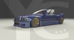 1992-1999 BMW E36 M3 Coupe GRD PD RBStyle Wide Body Kit including Front Lip, Fender Flare Kit, Side Skirts, Rear Spats & Wing