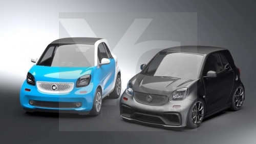 2015-2017 Smart Fortwo C453 AMG Style Body Kit including Front Bumper, Side Skirt , Rear Bumper & Muffler Tips, Roof Wing
