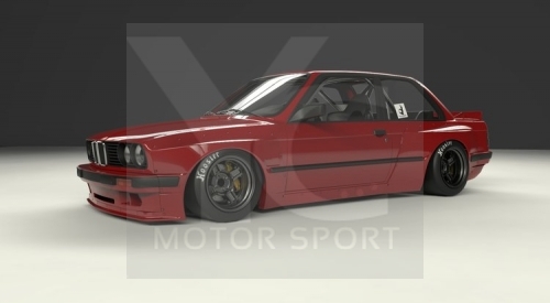 1984-1991 BMW E30 Coupe GRD PD RB Style Wide Body Kit including Front Lip, Fender Flare Kit, Side Skirts & Rear Wing