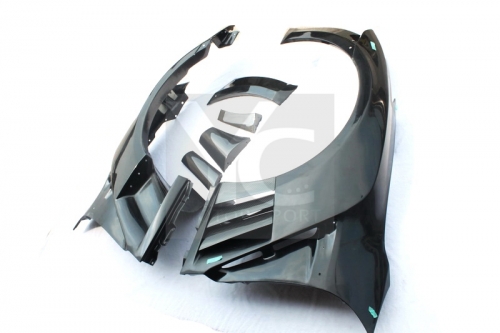 VS '13 Ver. Style Fiber Glass Front Fender With Carbon Louver Fins Extension Cover Fit For 2008-2014 R35 GTR CBA DBA